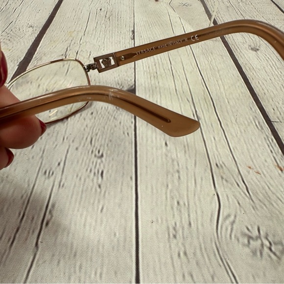 vtg Versace Women\'s Glasses frames only in case designer rose gold color main image 9